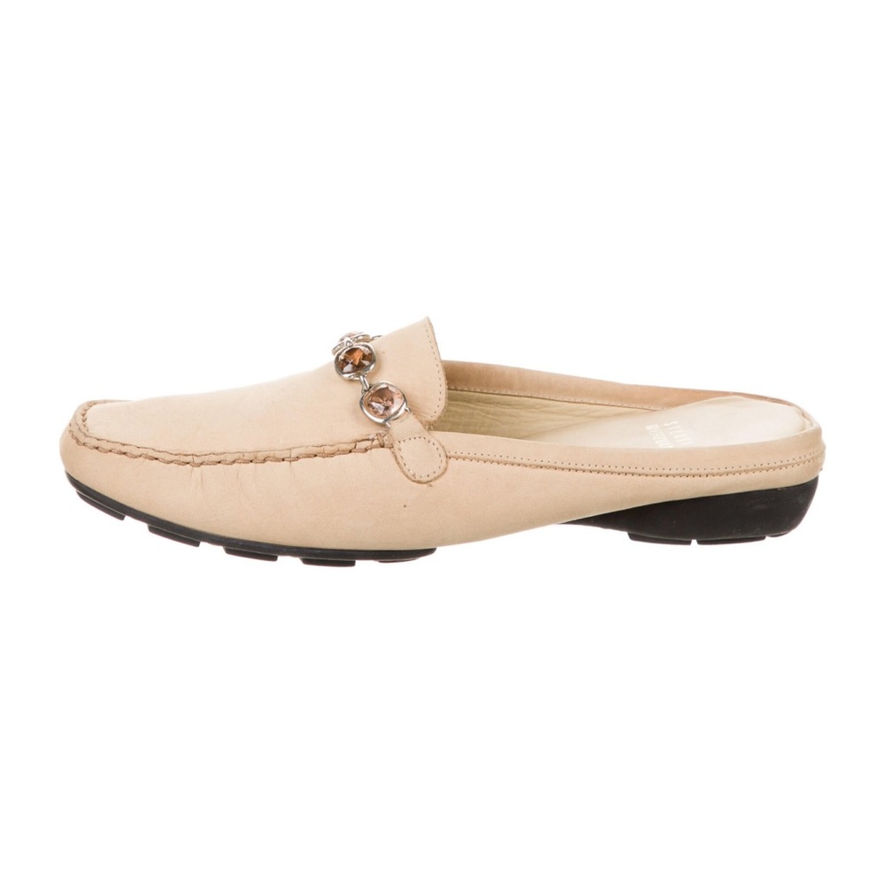 Stuart Weitzman Suede Crystal Embellishment Mules